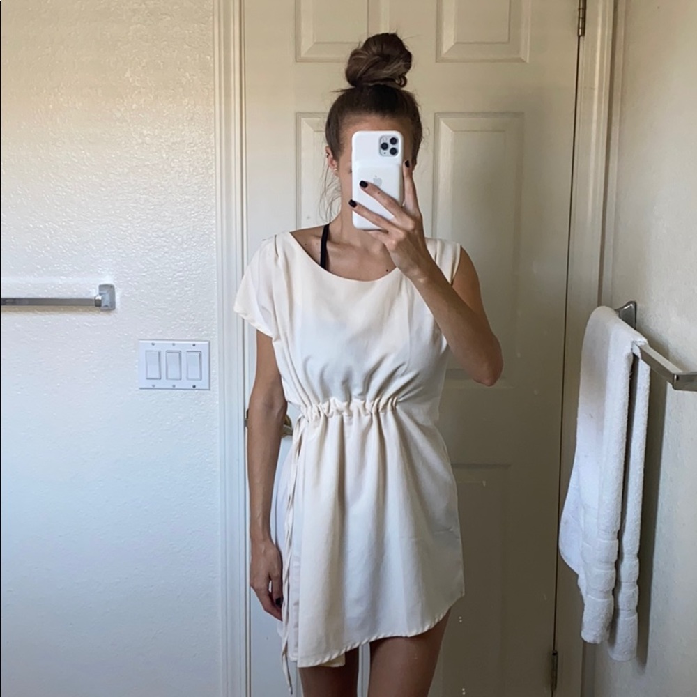 Cream asymmetrical tunic /top